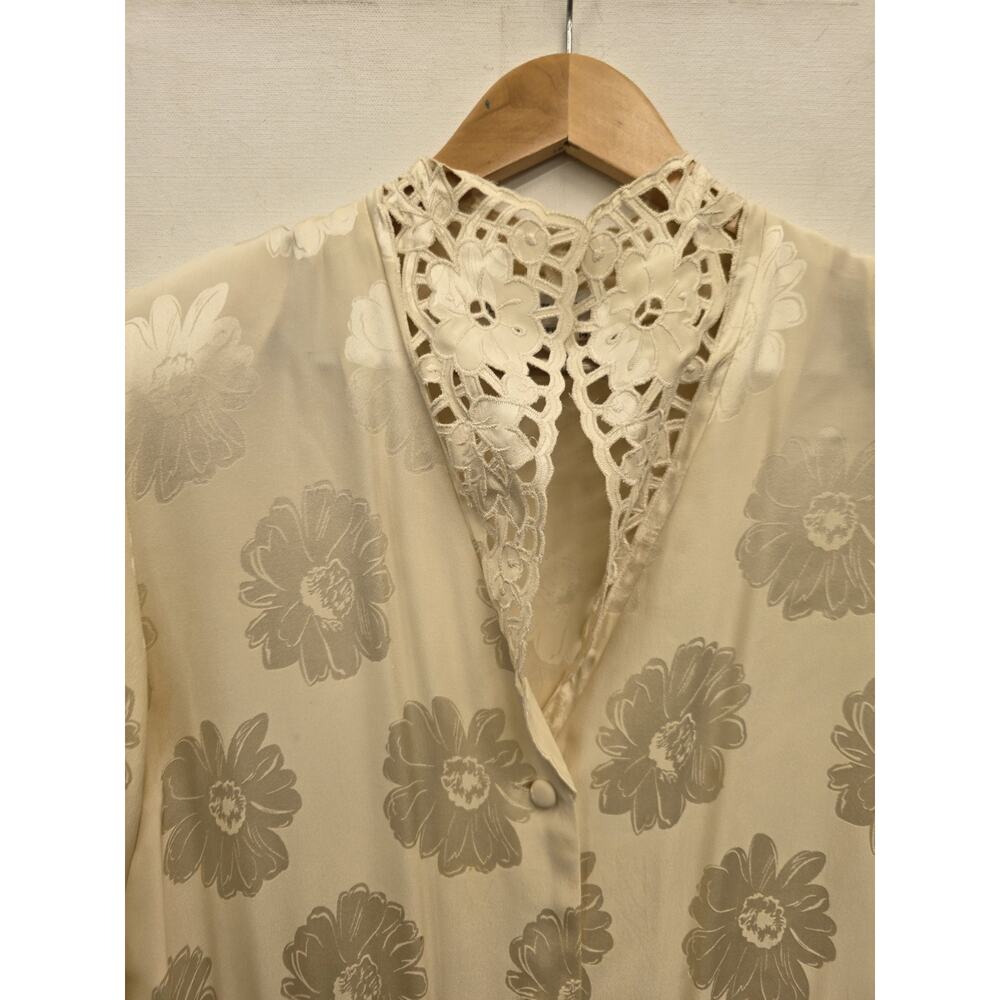 umi collections anne crimmins Ivory Silk Dress Women's Size 14 Vintage - Picture 7 of 13